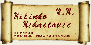 Milinko Mihailović vizit kartica